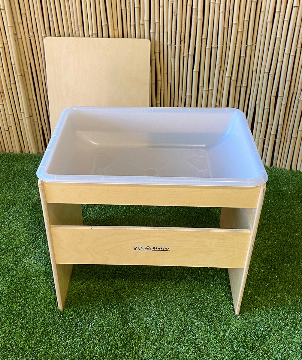 KS-PL2427CLR Kids' Station Preschool Sensory Table 26 1/2"W x 19 3/4"D x 25"H, Clear Tub With Lid