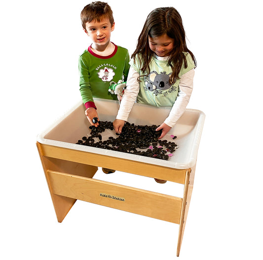KS-PL2427CLR Kids' Station Preschool Sensory Table 26 1/2"W x 19 3/4"D x 25"H, Clear Tub With Lid